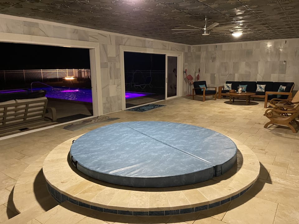 Spa leading to pool area