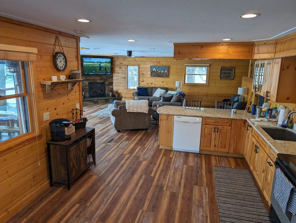 Entry way into the kitchen with coffee bar
