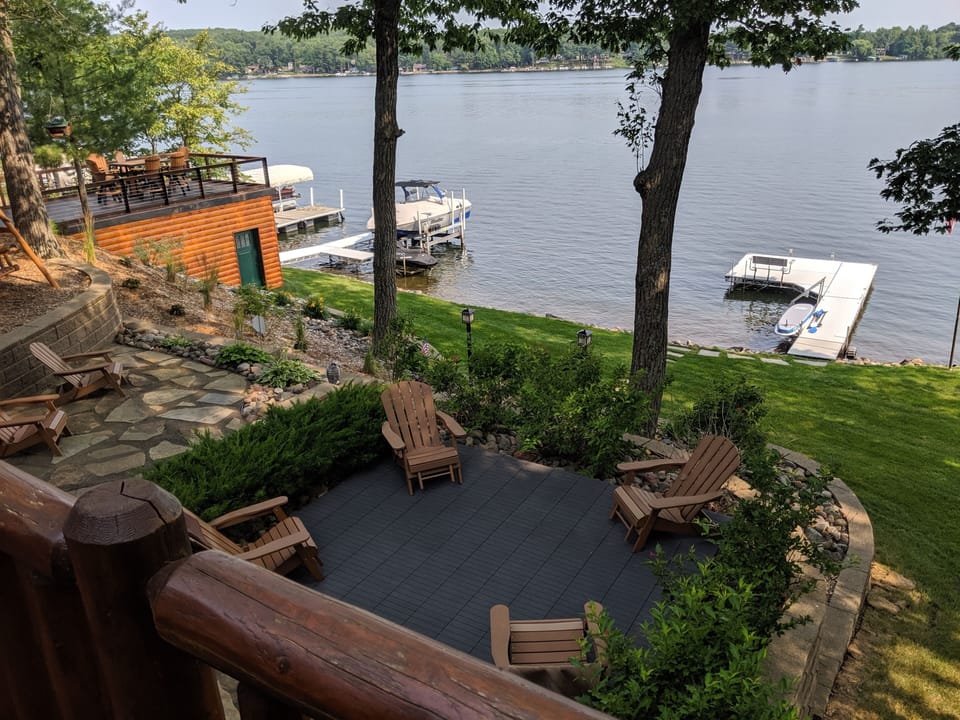 Looking out at beautiful Balsam Lake from the deck