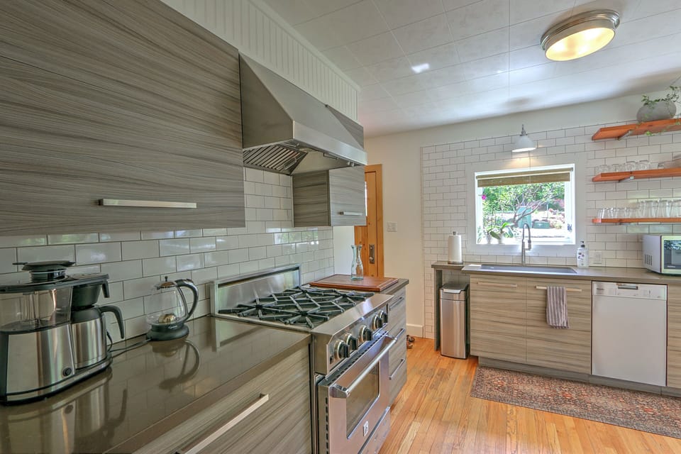 Newly remodeled kitchen with luxury appliances and custom cabinetry