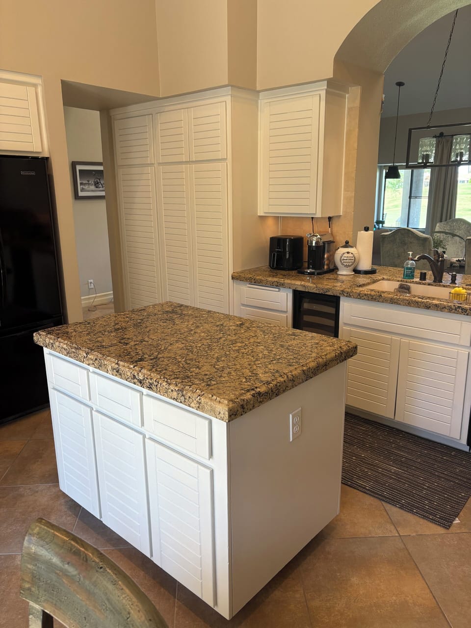 Newly refinished cabinets