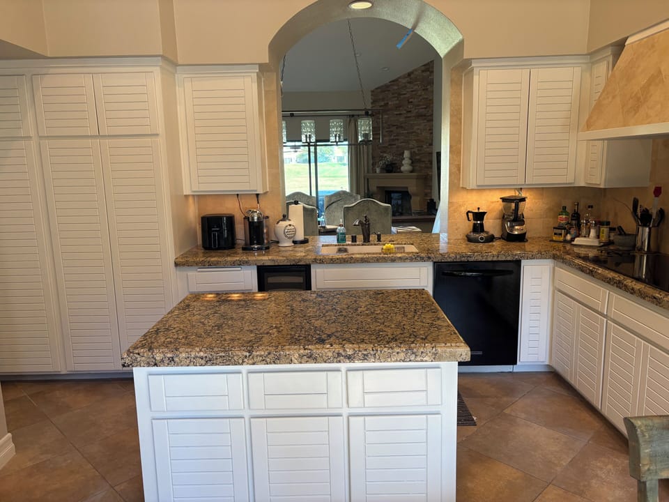 Newly refinished cabinets throughout the house