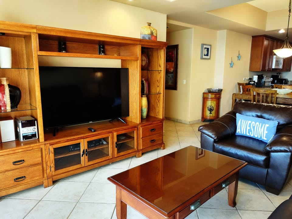 Living room with smart tv