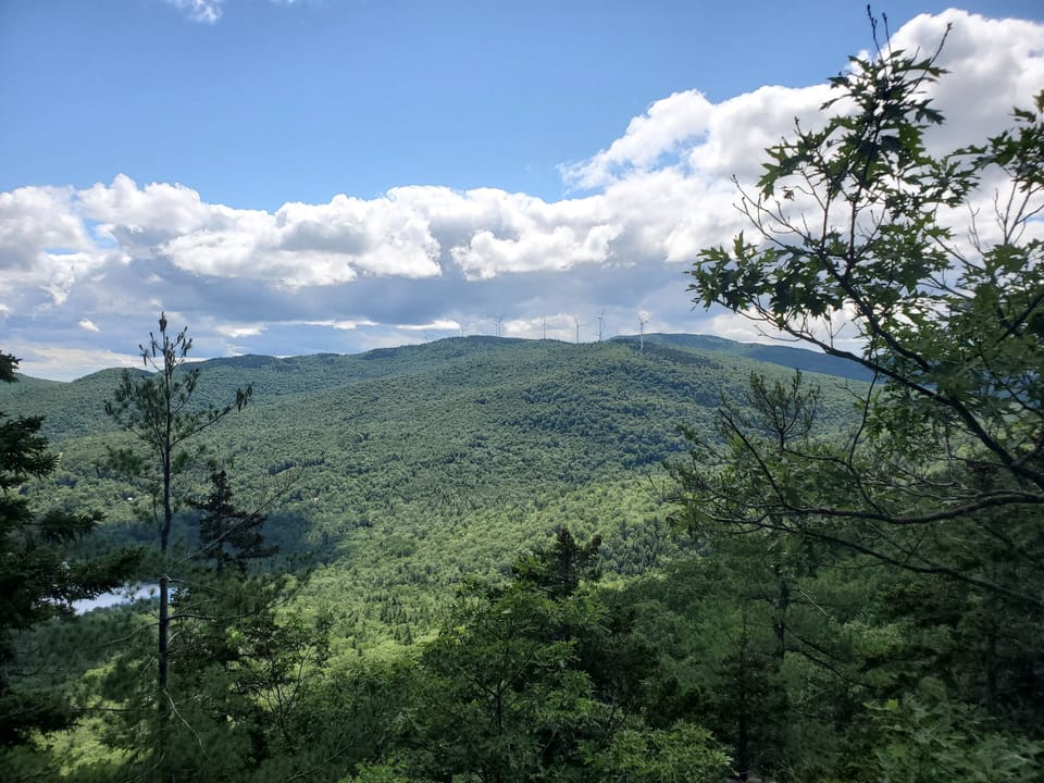 Top of the Bald Mountain. That is the Shagg Pond, on the left is the cabin.