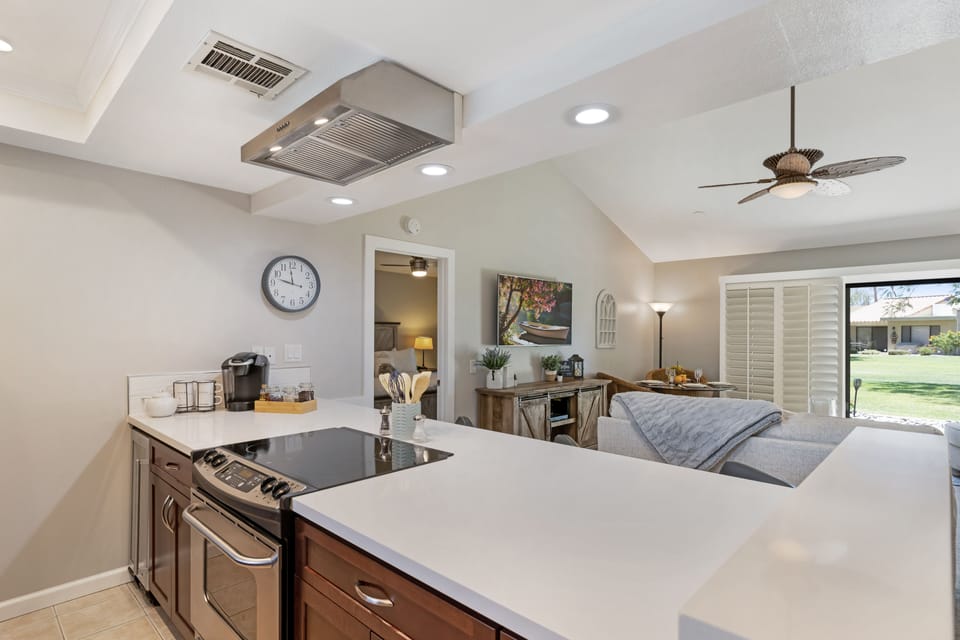 Newly updated large quartz countertops for cooking and entertaining! 