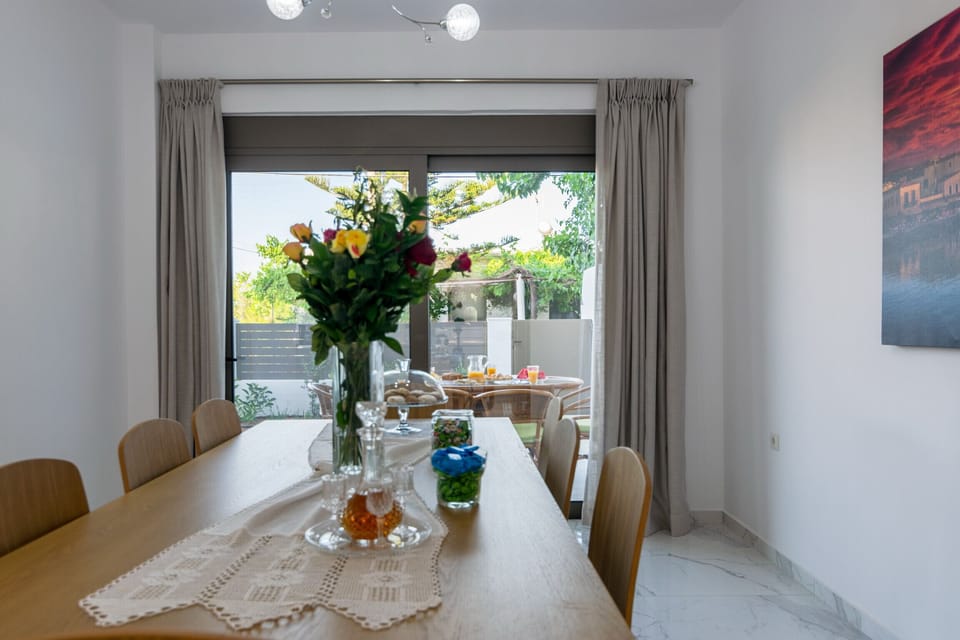 Dining area of New beautiful villa,Private pool,Near amenities & town,Rethymno,Crete