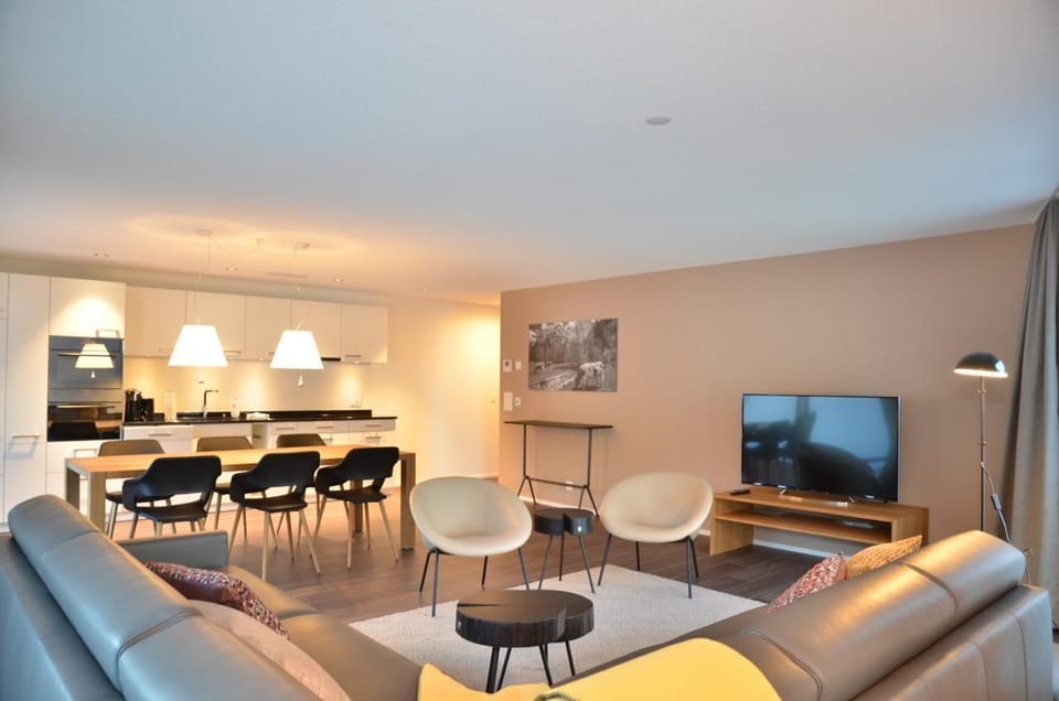 Living room and kitchen area