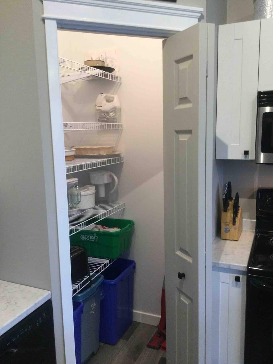 Pantry and recycling area