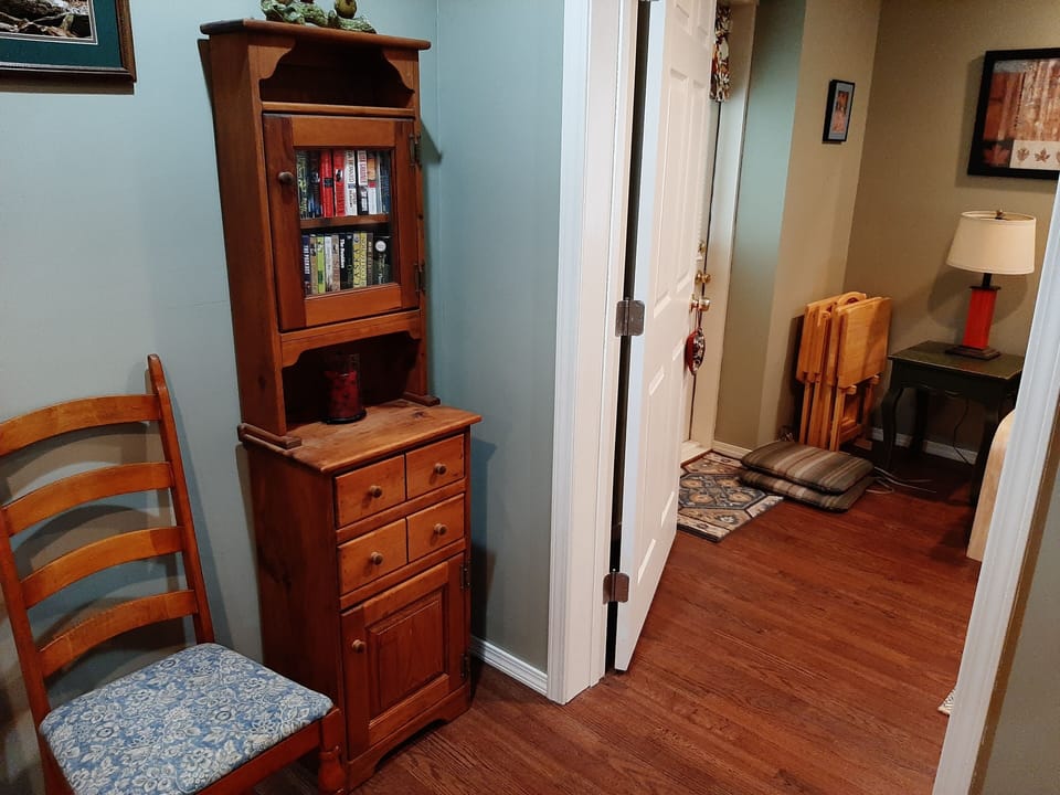 Terrace level entry to TV room.