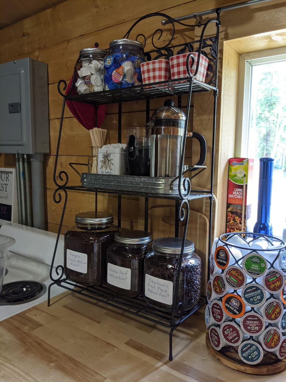 Fully stocked Coffee and Tea bar.