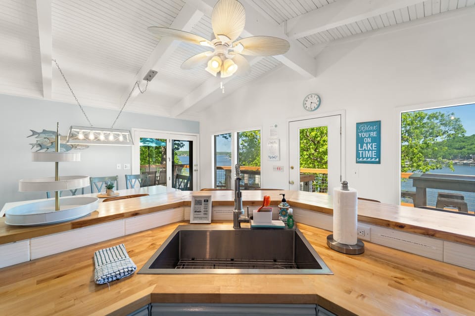 View of the lake from the kitchen!