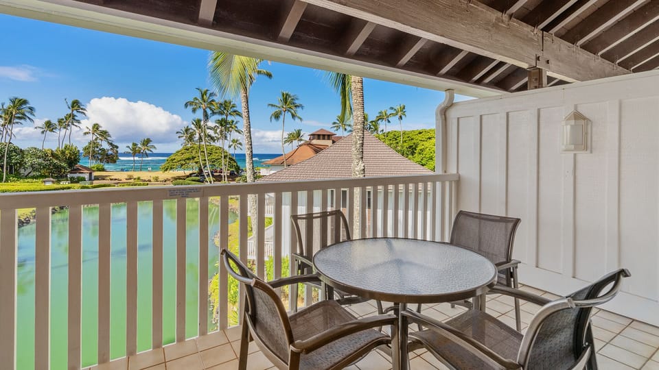 Kiahuna Plantation #216 - Ocean View Dining Lanai - Parrish Kauai