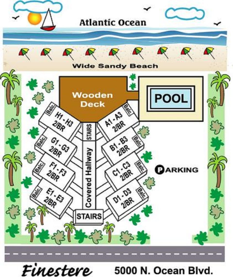 All units are located close to the beach.

