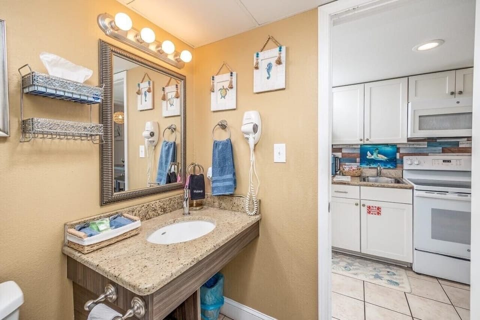 Blow dryer included along with all towels and beach towels