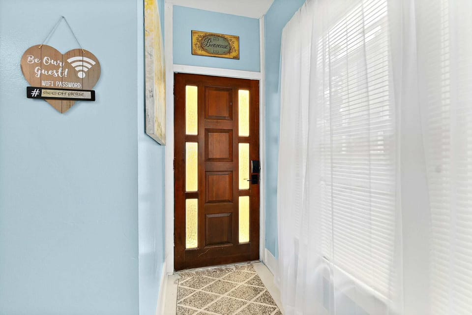 Front door to the apartment has a smart lock to make the check-in process a breeze