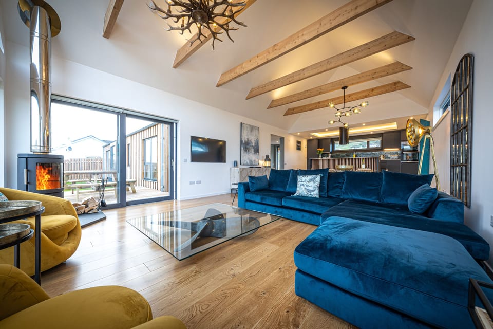 Cozy fireplace in the living room