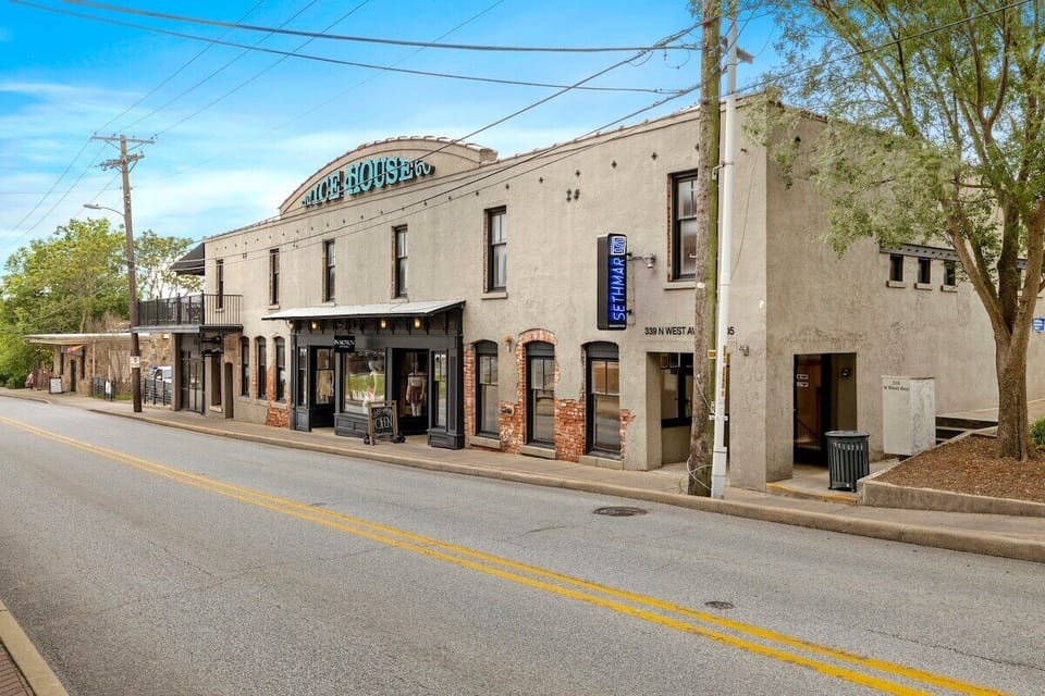 Our 2-bedroom loft is located in the Ice House building, just steps from Fayetteville's best restaurants, bars and shops!