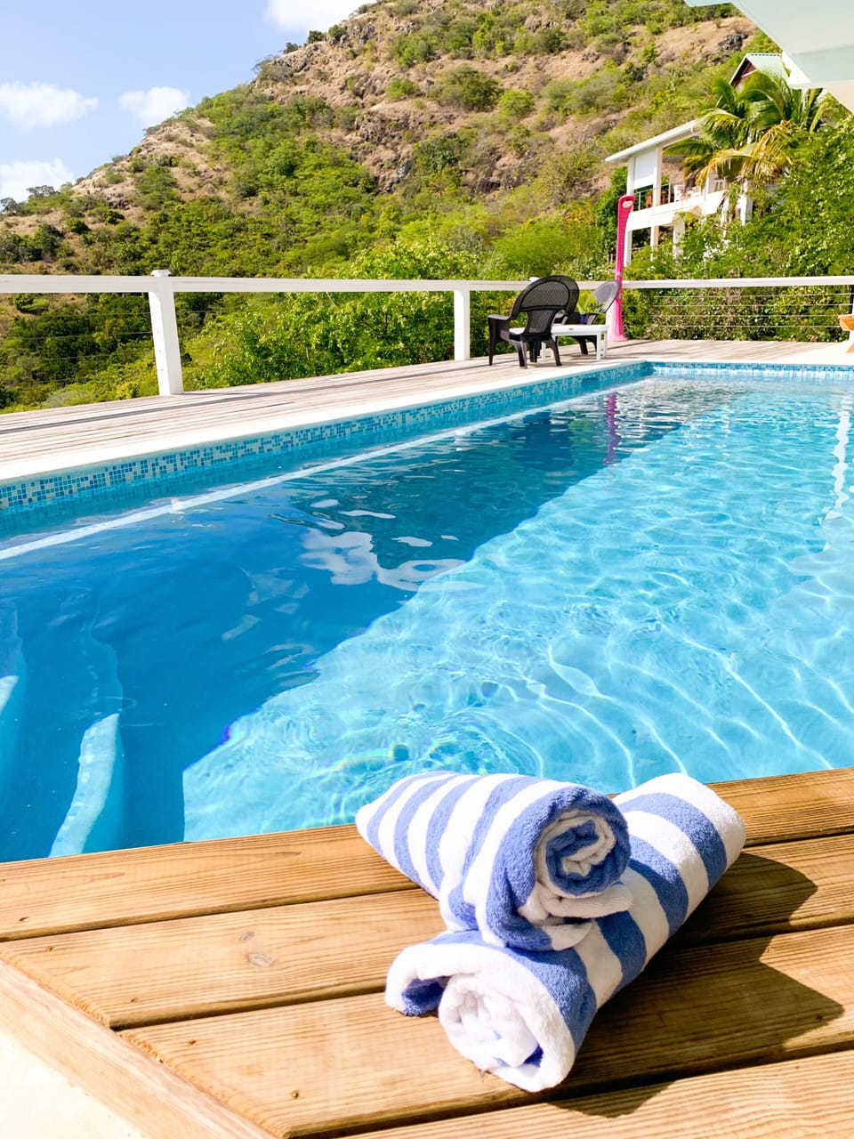 Cool down in your private pool, literally steps from the couch and bar! 