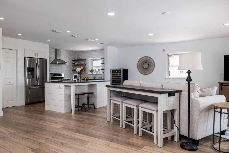 Kitchen & Living on 2nd floor with plenty of seating and room for entertaining!