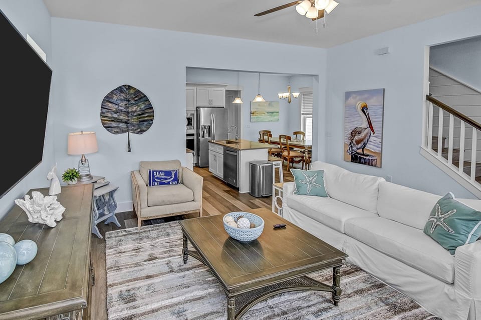 Family room with queen sleeper sofa