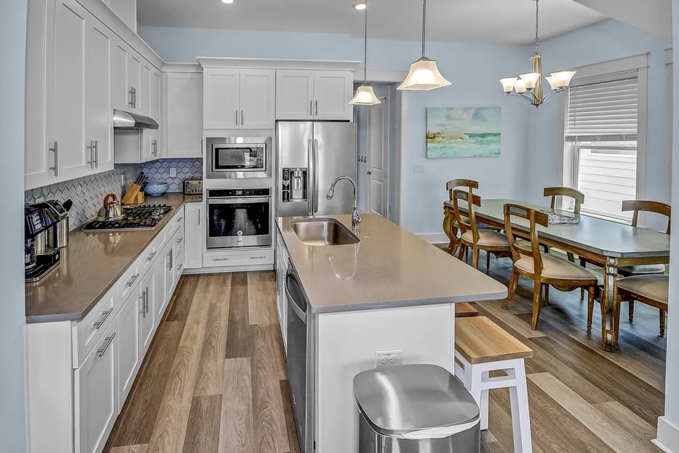 Open concept kitchen and dining area with plenty of space