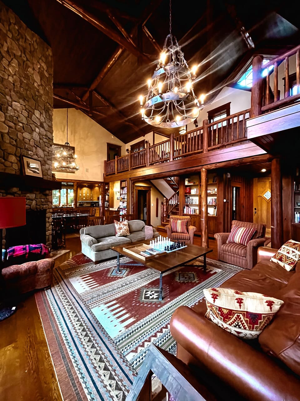 Coming in to the great room from from the porch and lake.