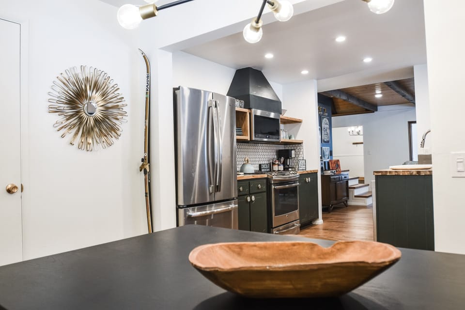 Kitchen with gas stovetop