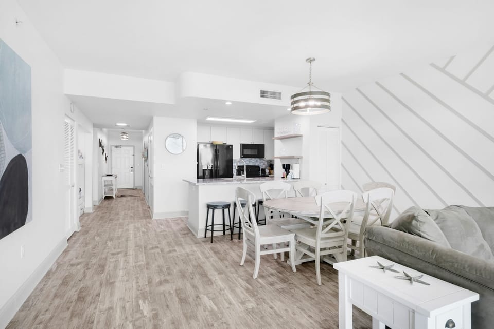 Beautiful flooring and shiplap walls