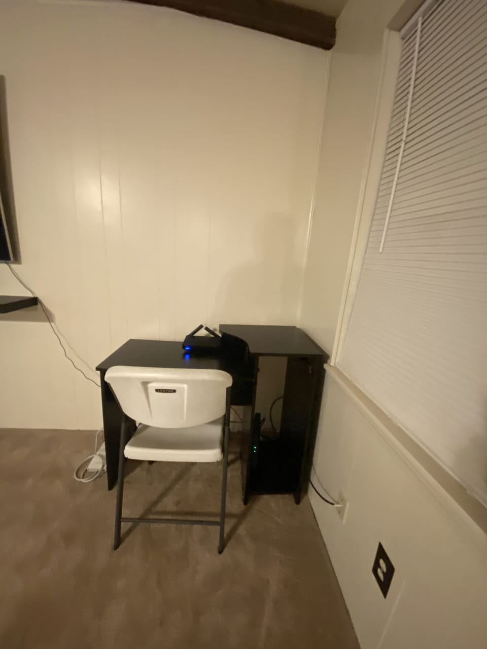 Desk in living room area