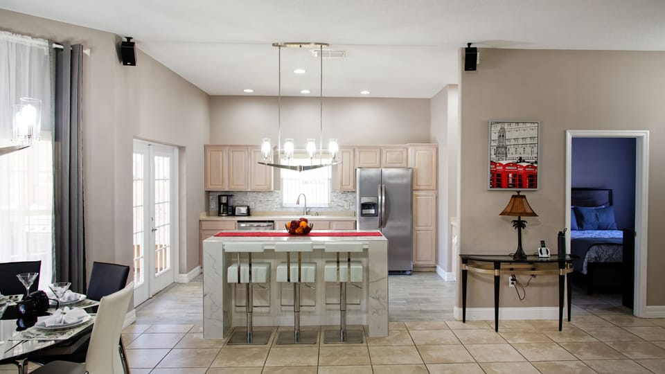 Open floor plan with tile flooring