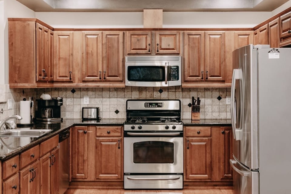 Indoors, Kitchen, Microwave, Oven, Refrigerator