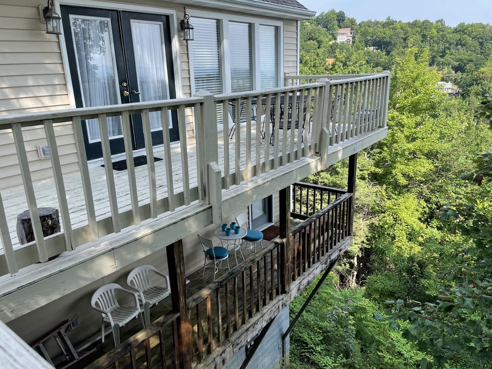 Double decks. Top off main floor, bottom off game room. 