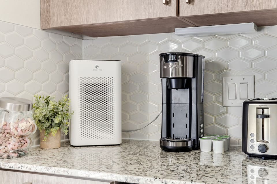 Air purifier and K-cup coffee maker, toaster