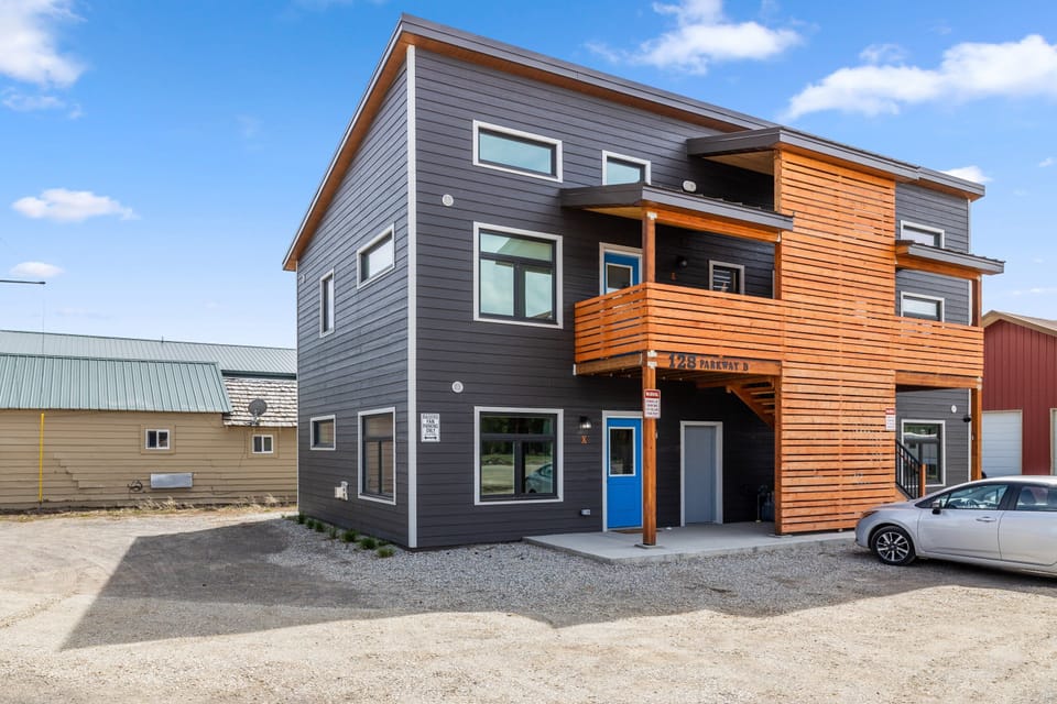 Exterior view with parking space