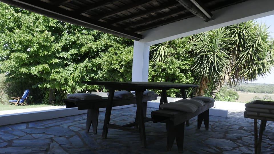 Dining table on the porch