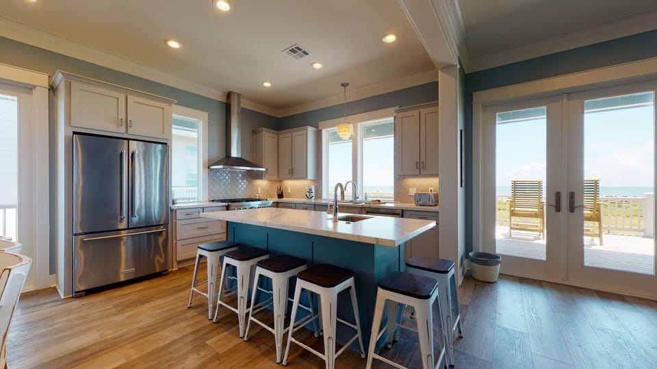 Super open kitchen, dining and living.  Makes for great family time!