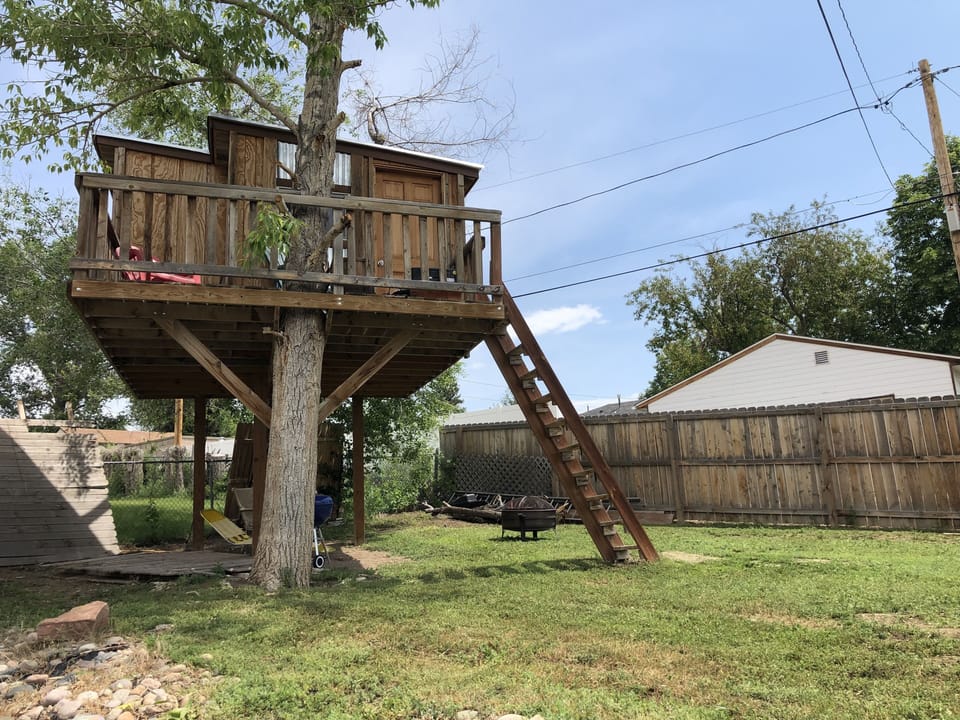 Tree house with bed