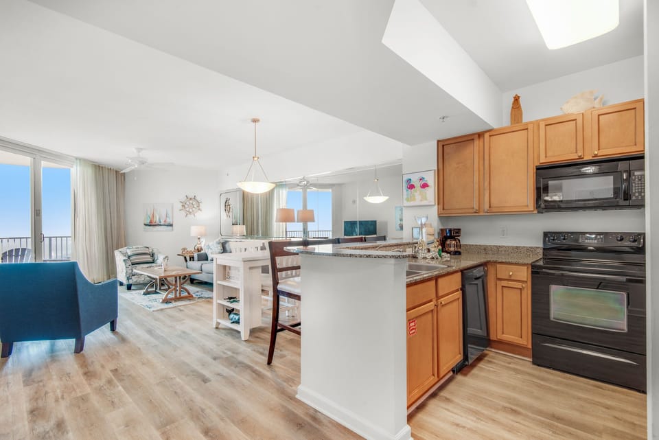 Kitchen to living room view