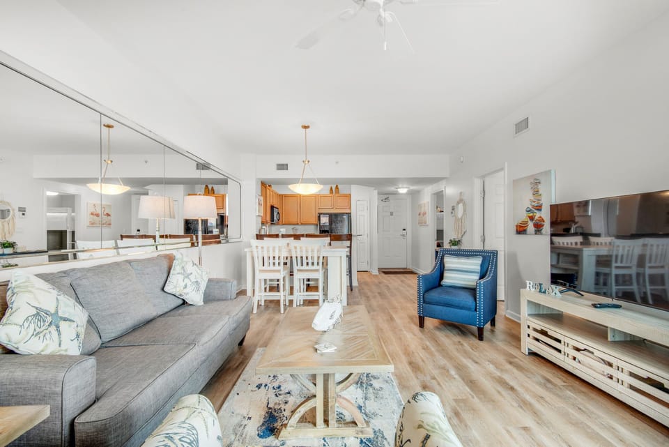 Living room to kitchen view