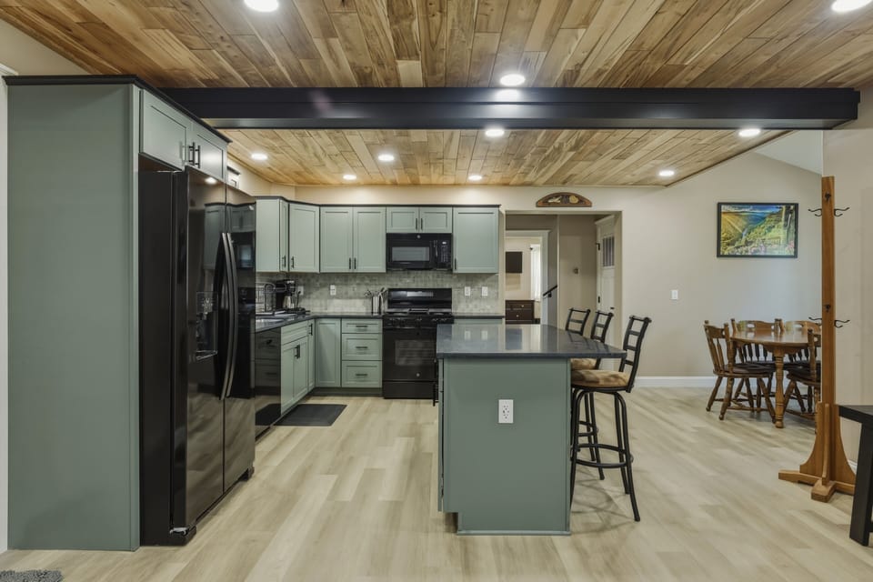 Well stocked kitchen for your cooking needs. 