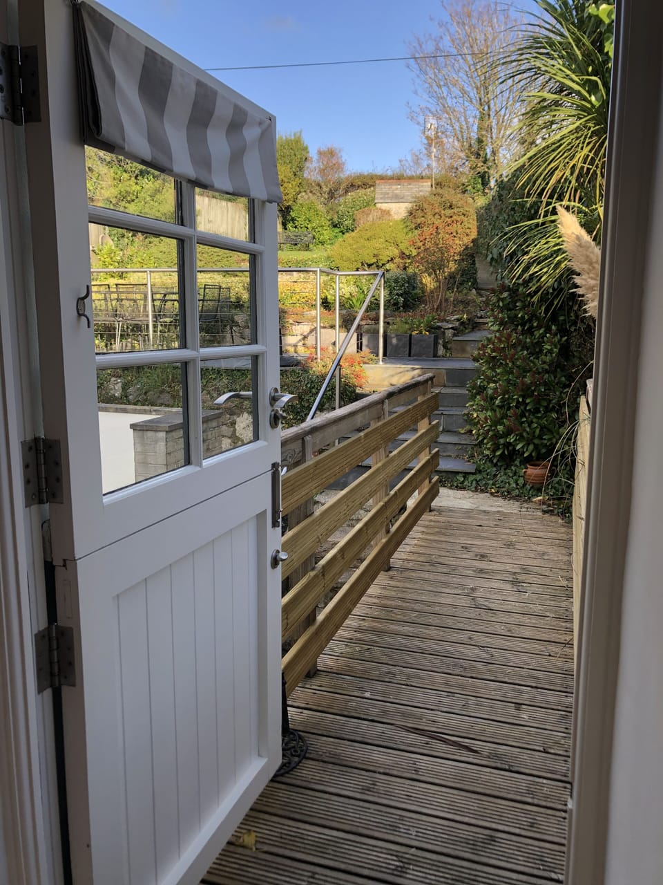 Bridge from kitchen to garden