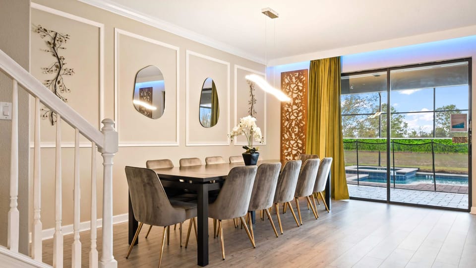Ample dining space, ensuring there's enough room for everyone to comfortably gather and enjoy meals