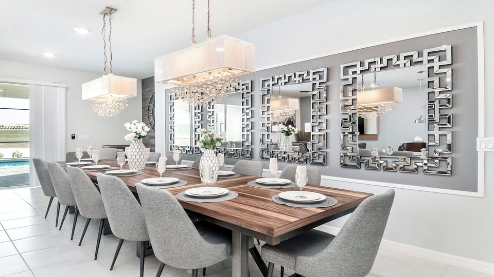 Luxurious dinning table allows the whole family to enjoy.