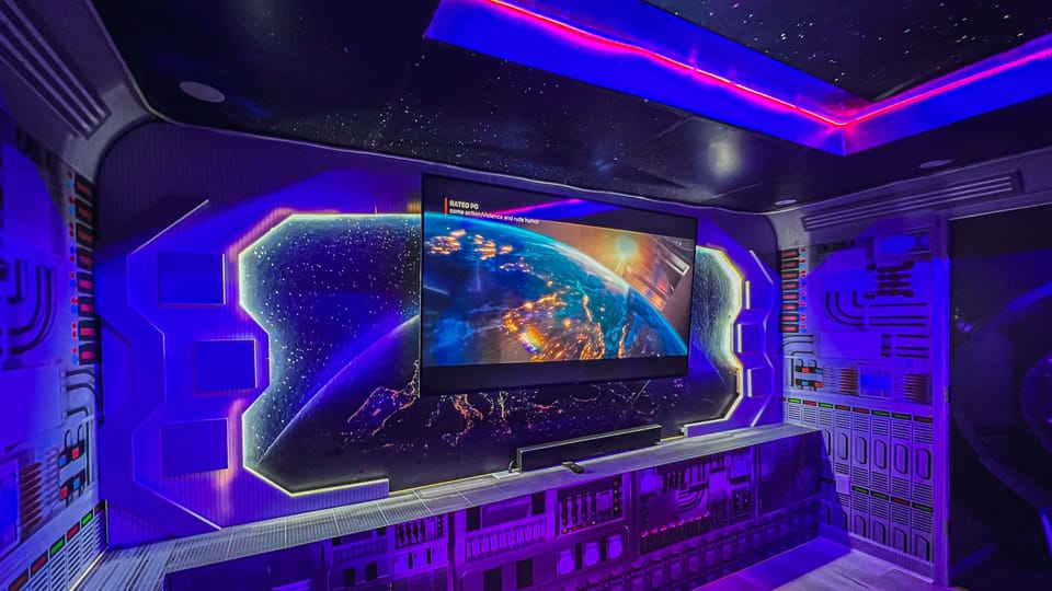 A spacious theater room offers you the best private movie experience with your family and friends.