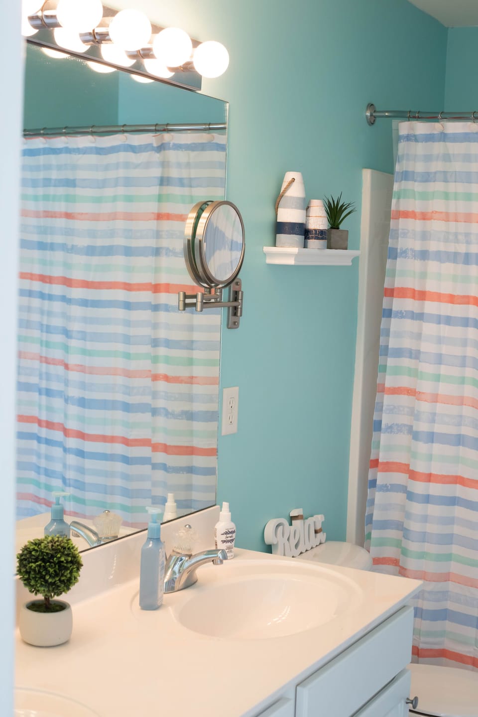 Double sink in master bath.