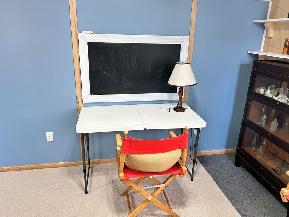 Work space in detached shed