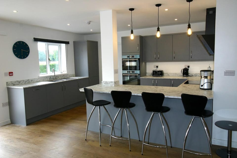The kitchen area