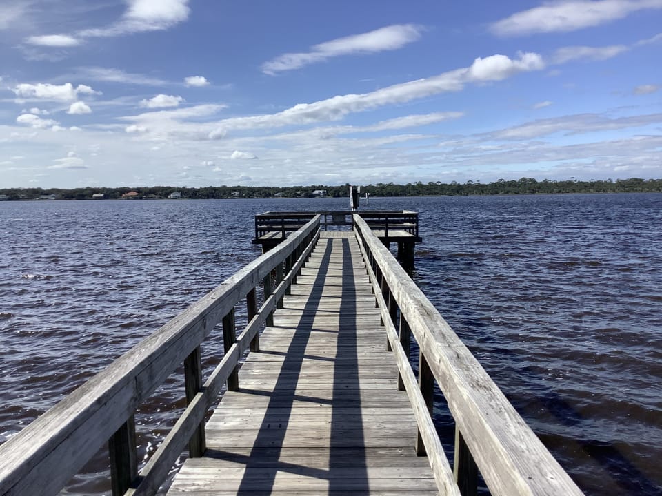 Fishing dock at the end of the street. Just cross John Anderson Drive. 