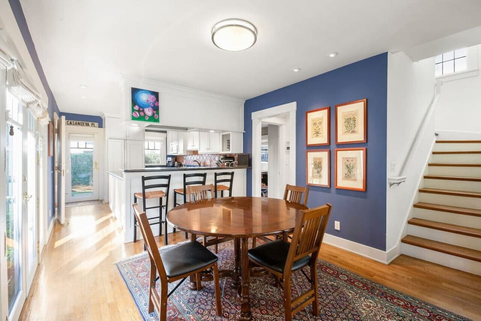 Dining area + Office and Bathroom #1 on your left. Stairs for 2nd floor bedrooms on the right