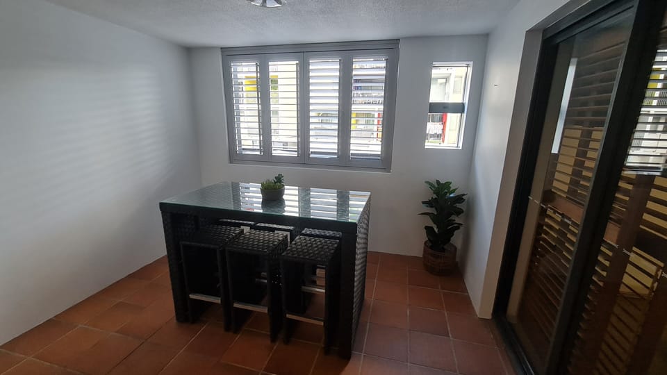 Spacious balcony. close for privacy or open the shutters for the street view. 